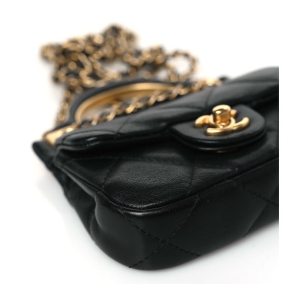 Chanel Lady Handle Flap Card Holder with Chain Black - Picture 5 of 11